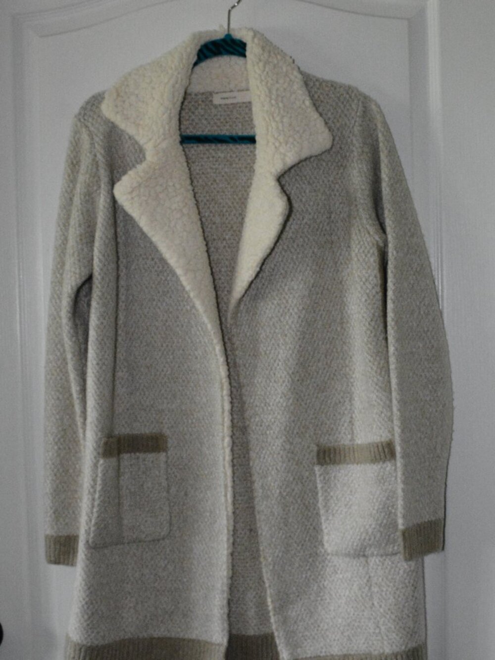 Sleeping on Snow Sherpa Lined Knit Sweater Coat from Anthropologie Women's Small - Picture 1 of 8